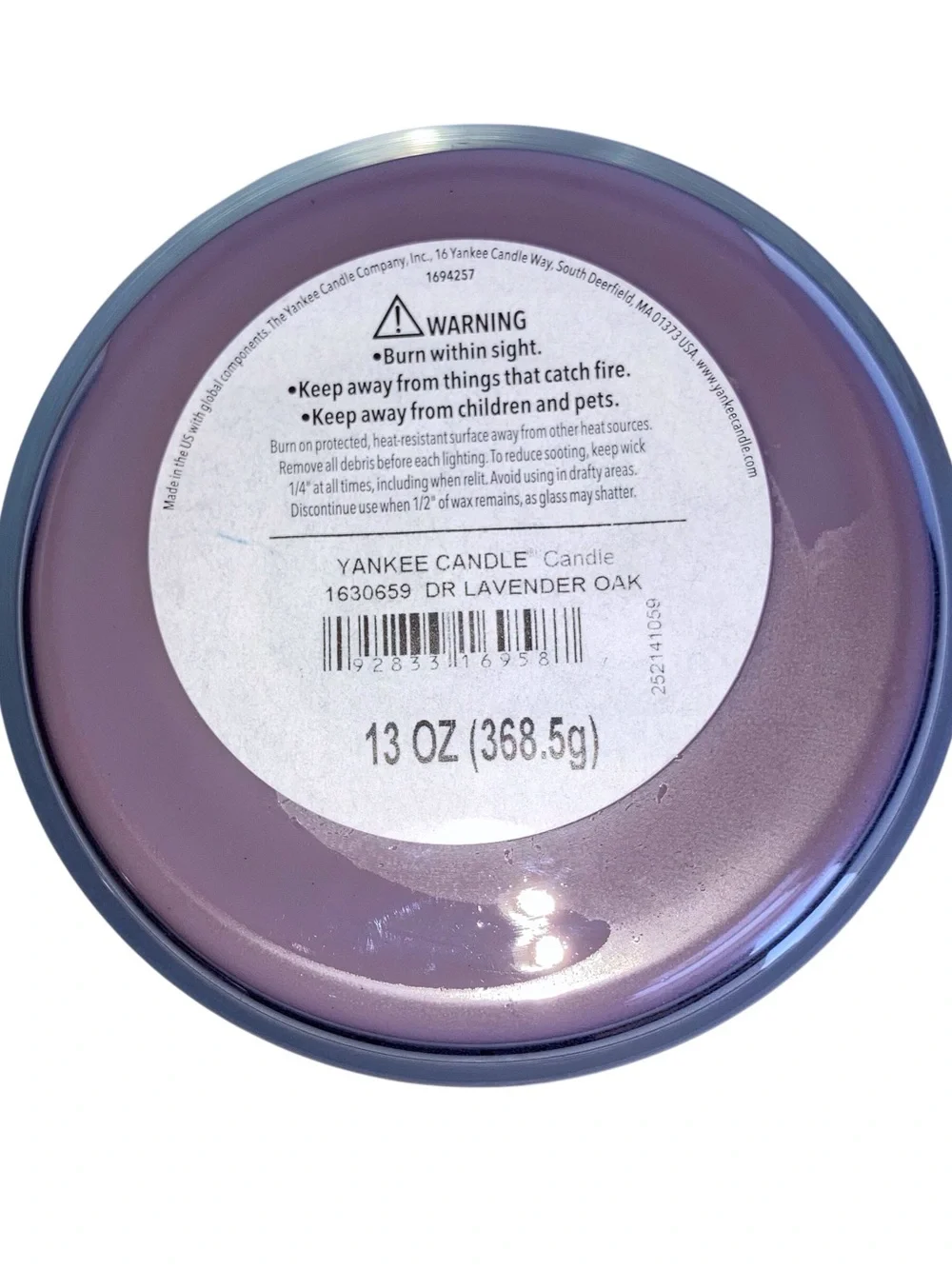 Yankee Candle Purple Dried Lavender & Oak Jar Candle - Dual Wick